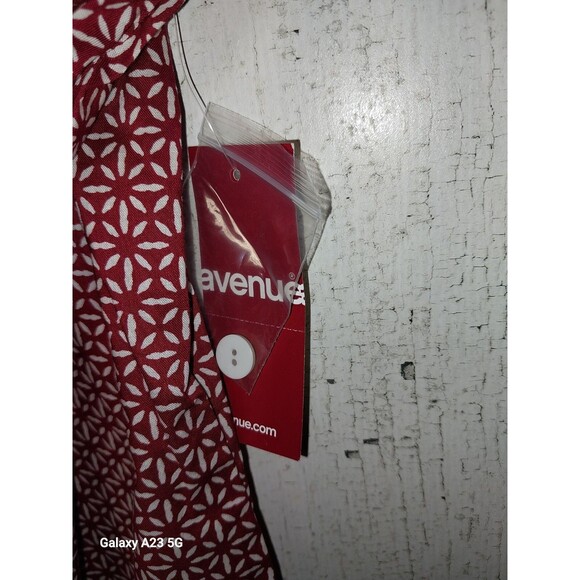 Avenue Signature Red White Button Up Shirt 22/24 NWT - Picture 5 of 7